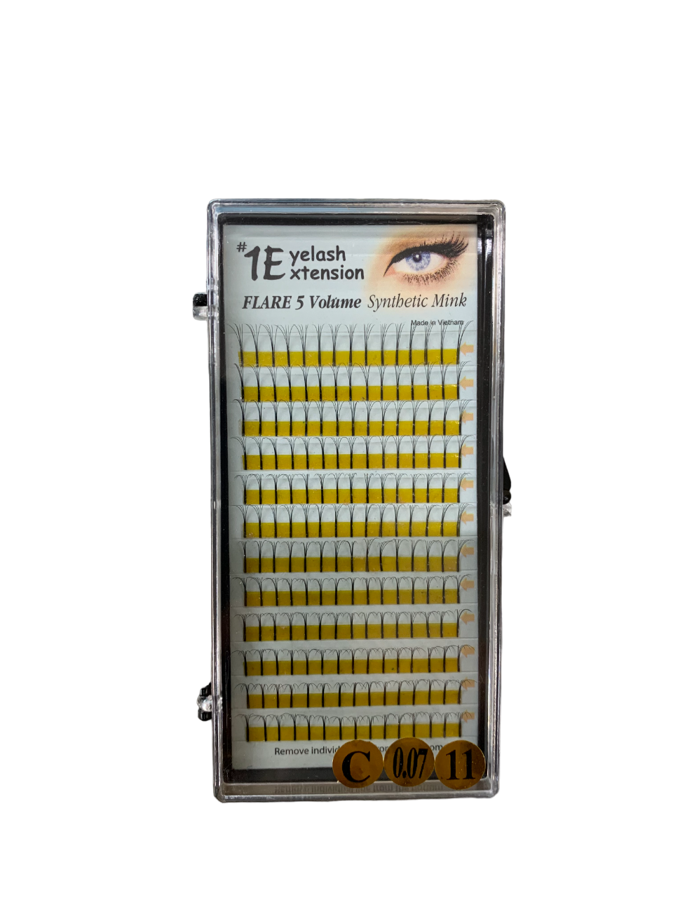 1E Eyelash Extension Flare 5 Volume Synthetic Mink C-0.07-11